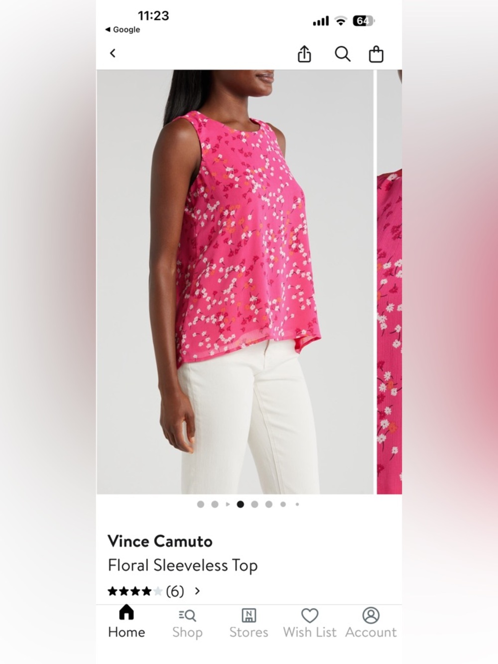 Vince Camuto Hot Pink Floral Sleeveless Camisole